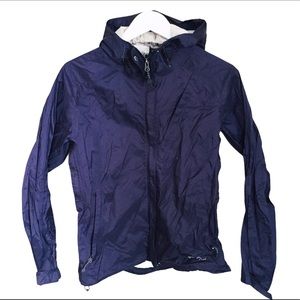 EDDIE BAUER WeatherEdge 365 Windbreaker Waterproof Jacket With Hood Purple Small